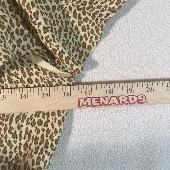 Anthropologie Dress 4 Cheetah Fit/Flare Full Button Flutter Sleeve Cottagecore - Picture 2 of 11